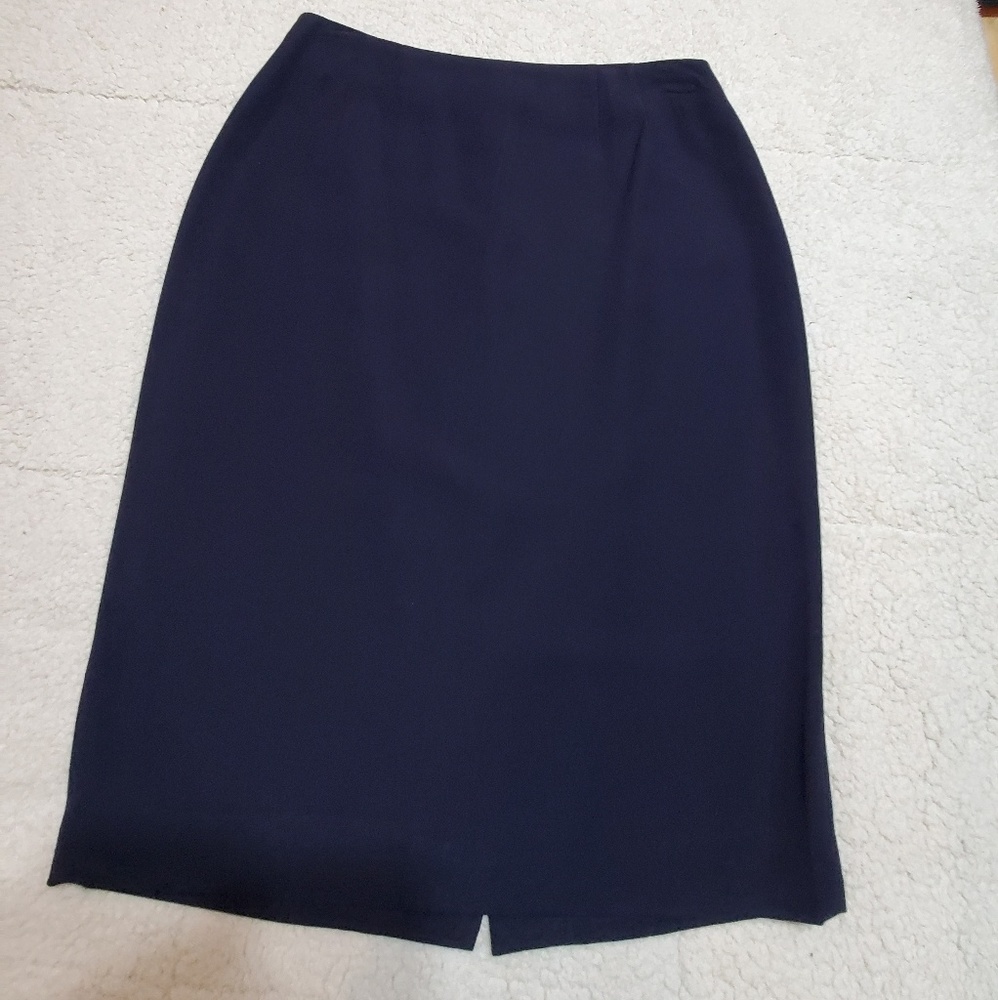 Ellen Tracy Skirt Navy Blue
